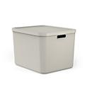 Boîte de rangement Rotho ALBULA, 55 l, avec poignée et couvercle, L 489 x l 405 x H 340 mm, plastique recyclé, marron