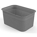 Boîte de rangement Rotho BRISEN, volume 4,5 l, structure perforée, empilable, sans couvercle, L 262 x l 180 x H 130 mm, PP recyclé, anthracite