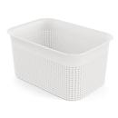 Boîte de rangement Rotho BRISEN, volume 4,5 l, structure perforée, empilable, sans couvercle, L 262 x l 180 x H 130 mm, PP recyclé, blanc