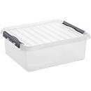 Boîte de rangement Sunware Q-LINE, clips de fermeture, transparent, empilable, 25 l, L 500 x l 400 x H 180 mm