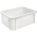 Boîte de transport, norme européenne, volume 13 l, jusqu'à 250 kg, empilable, parois fermées, sans couvercle, L 400 x l 300 x H 165 mm, HDPE, teinte naturelle