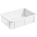Boîte de transport, norme européenne, volume 30 l, jusqu'à 300 kg, empilable, parois fermées, sans couvercle, L 600 x l 400 x H 165 mm, HDPE, teinte naturelle
