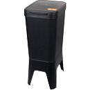 BonTon Abfallbehälter Circubin, 40 Liter, Polypropylen, Klappdeckel, B 300 x T 410 x H 760 mm, anthrazit