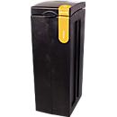 BonTon Système de tri des déchets plastique, 70 litres, polypropylène recyclé, design unique, L 280 x P 430 x H 771 mm, jaune/gris