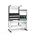Bott Arbeitsplatzsystem Avero Komplettmodul 3, per Handkurbel höhenverstellbar, HPL beschichtete Spanplatte, bis 300 kg, lichtgrau/anthrazitgrau