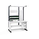 Bott Arbeitsplatzsystem Avero Komplettmodul 4, per Lochraster höhenverstellbar, HPL beschichtete Spanplatte, bis 300 kg, lichtgrau/anthrazitgrau