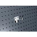 Bott Bügelhaken Perfo Plus, B 50 mm, erhöhtes Hakenende, mit breiter Grundplatte, Metall verzinkt, silber, 5 Stück