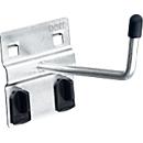 Bott Bügelhaken Perfo Plus, B 75 mm, erhöhtes Hakenende, mit breiter Grundplatte, Metall verzinkt, silber, 5 Stück