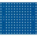 Bott Lochplatte Perfo 525, Lochgröße 9,2 x 9,2 mm, B 525 x T 13 x H 457 mm, Stahlblech pulverbeschichtet, enzianblau RAL 5010