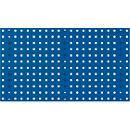 Bott Lochplatte Perfo 800, Lochgröße 9,2 x 9,2 mm, B 800 x T 13 x H 457 mm, Stahlblech pulverbeschichtet, enzianblau RAL 5010