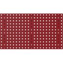 Bott Lochplatte Perfo 800, Lochgröße 9,2 x 9,2 mm, B 800 x T 13 x H 457 mm, Stahlblech pulverbeschichtet, purpurrot RAL 3004