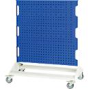 Bott mobiles Lochplatten-System Perfo Rack, 6 Lochplatten, B 1000 x T 550 x H 1250 mm, Stahl, lichtgrau RAL 7035/enzianblau RAL 5010