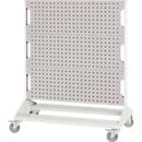 Bott mobiles Lochplatten-System Perfo Rack, 6 Lochplatten, B 1000 x T 550 x H 1250 mm, Stahl, lichtgrau RAL 7035/lichtgrau RAL 7035
