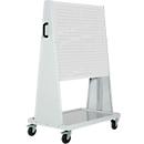 Bott mobiles Lochplatten-System Perfo Rack Plus, 4 Lochplatten, Bodenwanne, Schiebegriff, B 1000 x T 650 x H 1600 mm, Stahl, lichtgrau RAL 7035/lichtgrau RAL 7035