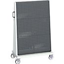 Bott mobiles Lochplatten-System Perfo Rack Plus, 6 Lochplatten, Bodenwanne, Schiebegriff, B 1000 x T 650 x H 1600 mm, Stahl, lichtgrau RAL 7035/anthrazitgrau RAL 7016