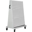 Bott mobiles Lochplatten-System Perfo Rack Plus, 6 Lochplatten, Bodenwanne, Schiebegriff, B 1000 x T 650 x H 1600 mm, Stahl, lichtgrau RAL 7035/lichtgrau RAL 7035