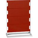 Bott stationäres Lochplatten-System Perfo Rack, 8 Lochplatten, B 1000 x T 550 x H 1450 mm, Stahl, lichtgrau RAL 7035/purpurrot RAL 3004