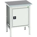 Bott verso box werkbank, linoleumblad, 1 deur, 1 plank, B 700 x D 600 x H 780 - 930 mm, lichtgrijs