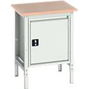 Bott verso boxwerkbank, multiplexplaat, 1 deur, 1 plank, B 700 x D 600 x H 780 - 930 mm, lichtgrijs