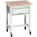 Bott verso verrijdbare werkbank, multiplexplaat, met set dwarsverbindingen, 1 lade, B 700 x D 600 x H 930 mm, lichtgrijs