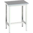 Bott verso werkbank, linoleum werkblad, met kruisschoorset, B 700 x D 600 x H 780 - 930 mm, lichtgrijs