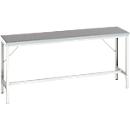 Bott verso werkbank, linoleum werkblad, met traverse set, B 2000 x D 600 x H 780 - 930 mm, RAL 7035 lichtgrijs