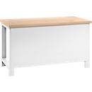 Bott Werkbank Back-Panel cubio, Stahlblech, B 2000 x T 24 x H 662 mm, lichtgrau RAL 7035