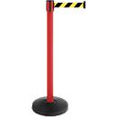 Boundary post with tape, set of 2, red, black/yellow tape