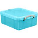 Box, kunststof, transparant aqua, 18 l