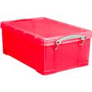Box, kunststof, transparant rood, 9 l