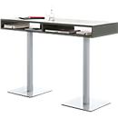 BOX mesa de conferencias, hasta 6 personas, rectangular, de pie, An 1600 x F 600 x Al 1105 mm, grafito/alusil plata