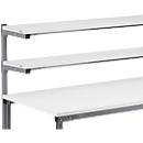 Box shelf Treston, for work table TPH, W 1500 x D 141 x H 30 mm, steel, light gray