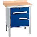 Box-type werkbank Schäfer Shop Select PWi 75-0, beuken multiplex blad, met stalen rand, tot 750 kg, B 750 x D 700 x H 840 mm