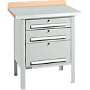 Box-type werkbank Schäfer Shop Select PWi 75-7, beuken decor multiplex blad, met stalen afdekking, tot 750 kg, B 750 x D 700 x H 840 mm
