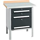 Box-type werkbank Schäfer Shop Select PWi 75-7, beuken decor multiplex blad, met stalen afdekking, tot 750 kg, B 750 x D 700 x H 840 mm