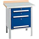 Box-type werkbank Schäfer Shop Select PWi 75-7, beuken decor multiplex blad, met stalen afdekking, tot 750 kg, B 750 x D 700 x H 840 mm
