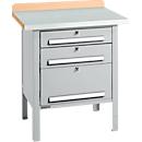 Box-type werkbank Schäfer Shop Select PWi 75-7, beuken decor multiplex blad, met stalen afdekking, tot 750 kg, B 750 x D 700 x H 840 mm