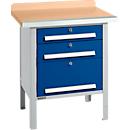 Box-type werkbank Schäfer Shop Select PWi 75-7, beuken decor multiplex blad, met stalen rand, tot 750 kg, B 750 x D 700 x H 840 mm
