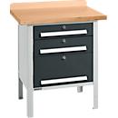 Box-type werkbank Schäfer Shop Select PWi 75-7, beuken decor multiplex blad, tot 750 kg, B 750 x D 700 x H 840 mm