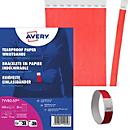Bracelets en papier indéchirable TYVRD Avery Zweckform - Tyvek -19 x 256 mm - numéroté (non imprimable) - rouge - 500 pièces