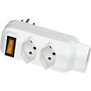 Branch plug 3-fold, white, switch