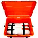 Brandbegrenzungsdecke S-TYPE, für E-Stapler und Li-Akkus, 2-seitig beschichtet, bis 1200 °C, mit Trolley Größe XL, L 7000 x B 7000 mm, HT-Silikat, gold