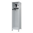 Brandweerkluis C+P Evolo Flexo, 1 compartiment, helmhouder, met voeten, B 500 x D 600 x H 1950 mm, RAL 7035 lichtgrijs
