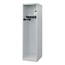 Brandweerkluis C+P Evolo Flexo, 1 vak, zonder helmhouder, vloerglijders, B 500 x D 600 x H 1850 mm, RAL 7035 lichtgrijs