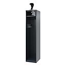 Brandweerkluis C+P Evolo PRAKTUS, 1 compartiment, helmhouder, met sokkel, vloerglijders, B 400 x D 500 x H 1850 mm, RAL 7016 antracietgrijs