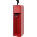 Brandweerkluis C+P Evolo Youngster, 1 compartiment, met helmhouder, vloerglijders, B 400 x D 500 x H 1530 mm, RAL 3000 vuurrood