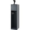 Brandweerkluis C+P Evolo Youngster, 1 compartiment, met helmhouder, vloerglijders, B 400 x D 500 x H 1530 mm, RAL 7016 antracietgrijs