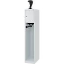 Brandweerkluis C+P Evolo Youngster, 1 vak, met helmhouder, vloerglijders, B 300 x D 500 x H 1530 mm, RAL 7035 lichtgrijs