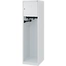 Brandweerkluis C+P Evolo Youngster, 1 vak, zonder helmhouder, vloerglijders, B 400 x D 500 x H 1530 mm, RAL 7035 lichtgrijs