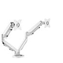 Bras porte-écran double Eppa™, jusqu'à 39"; de largeur, VESA, rotation de 360°, pivotant à 180°, inclinaison de 90°, réglable en hauteur, blanc